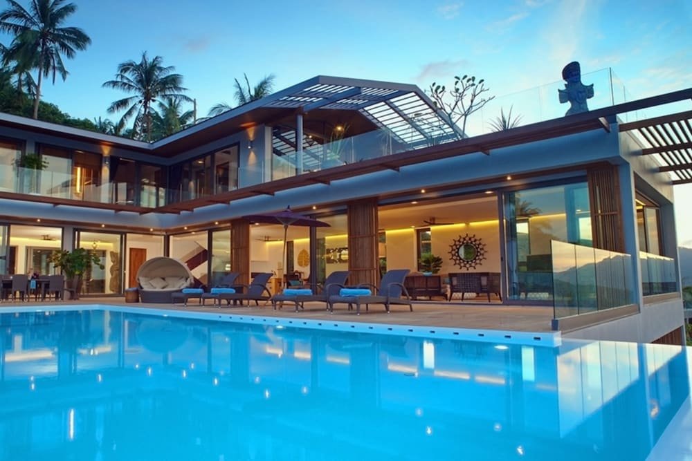 Самуи: 4 Bedroom Sea View Villa Blue overlooking Chaweng
