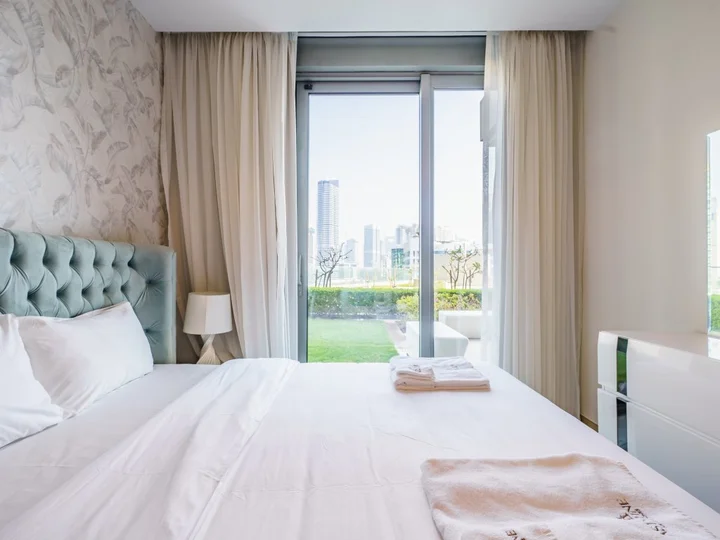 Дубай: Апартаменты Gorgeous 1 BR with Private Terrace | Marina View