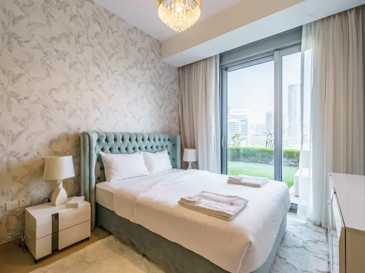 Дубай: Апартаменты Gorgeous 1 BR with Private Terrace | Marina View