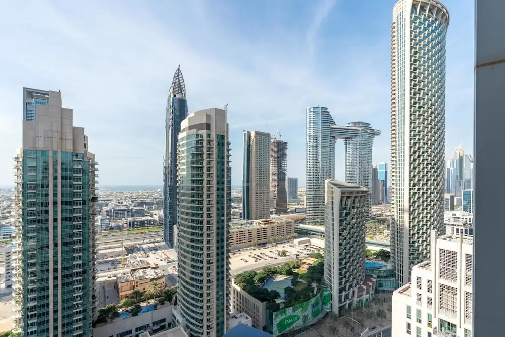Дубай: 1BR Apt Top Floor Burj Sea Views Downtown