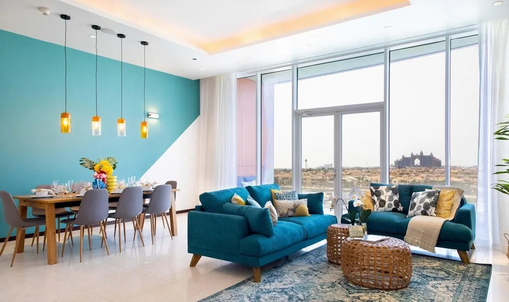 Дубай: Palm Jumeirah Luxury w Private Beach Atlantis View
