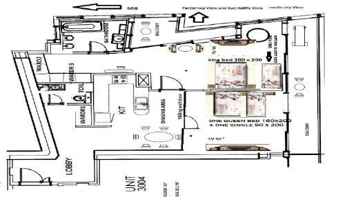 Дубай: Two Bedroom Apartment - Ocean Heights luxury