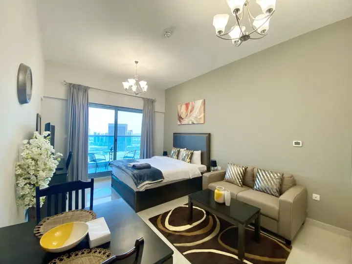 Дубай: Апартаменты Studio | Burj khalifa & Lake view | Business Bay