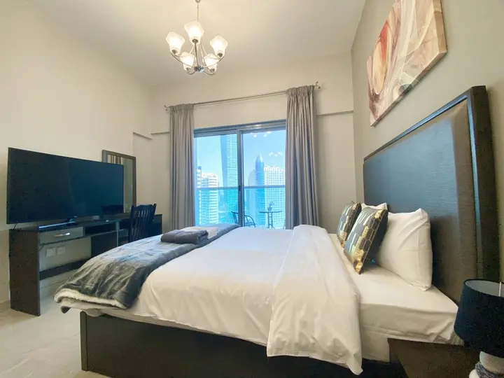 Дубай: Апартаменты Studio | Burj khalifa & Lake view | Business Bay