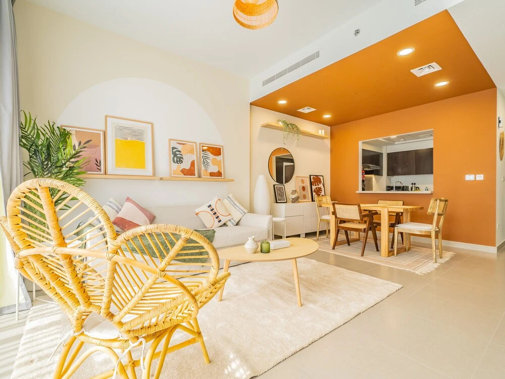 Дубай: Monty - Bohemian Treasure 1BR, 5-min to Dubai Mall