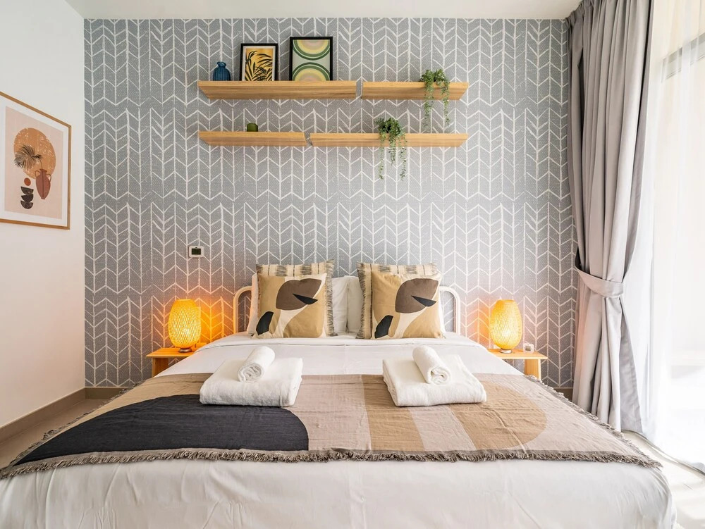 Дубай: Monty - Bohemian Treasure 1BR, 5-min to Dubai Mall