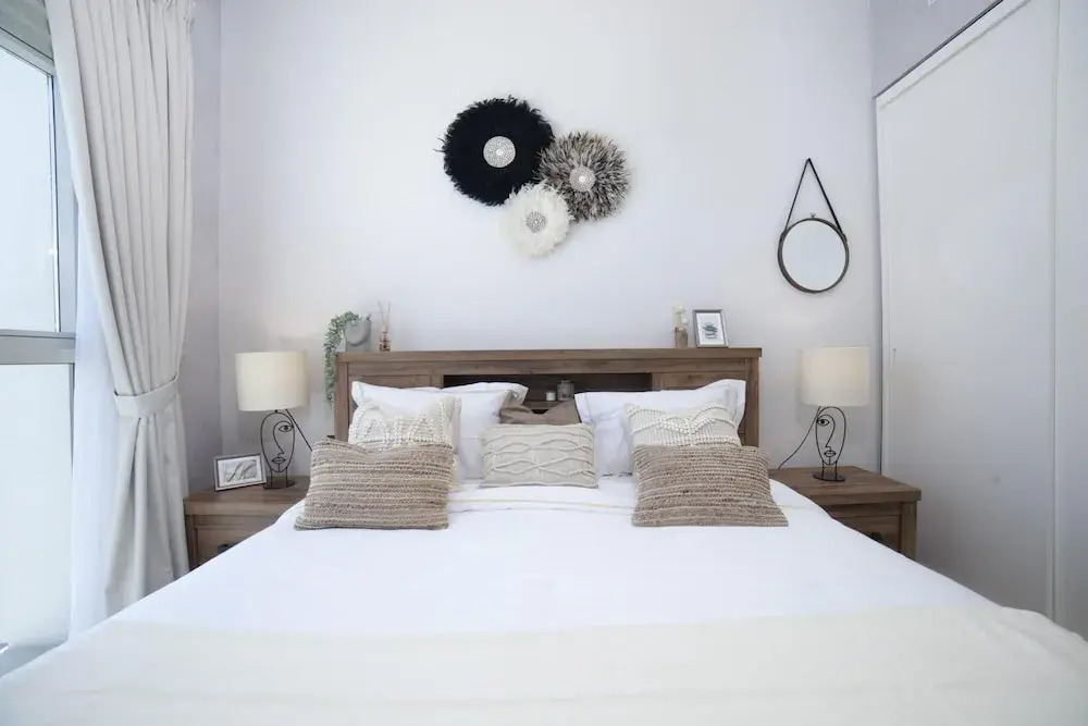 Дубай: Modern Boho 1BR Sleeps4 Balcony Pool Gym Dxbhills