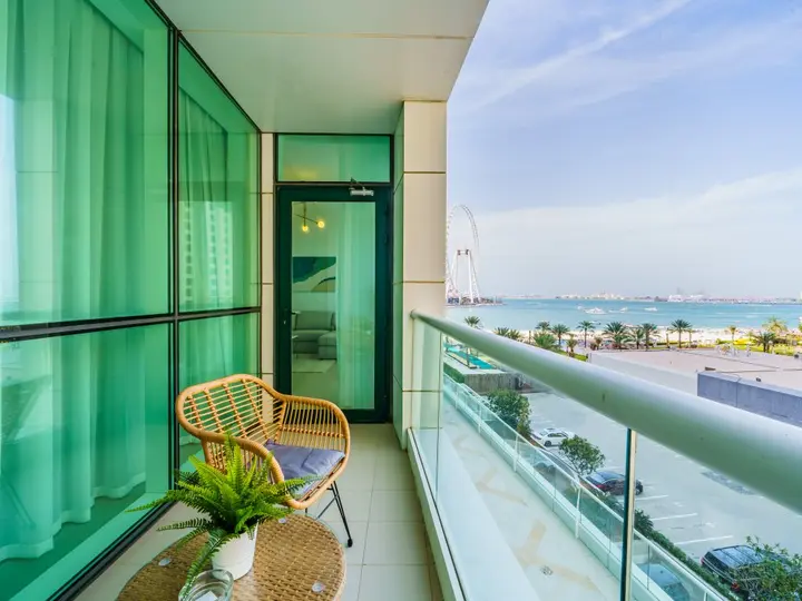 Дубай: Апартаменты Beautifully Furnished 1BR-Dubai Eye & Sea View-JBR
