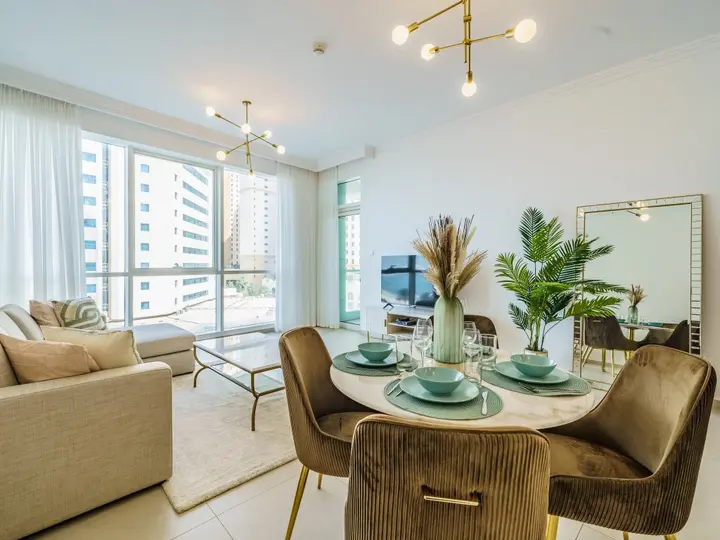 Дубай: Апартаменты Beautifully Furnished 1BR-Dubai Eye & Sea View-JBR