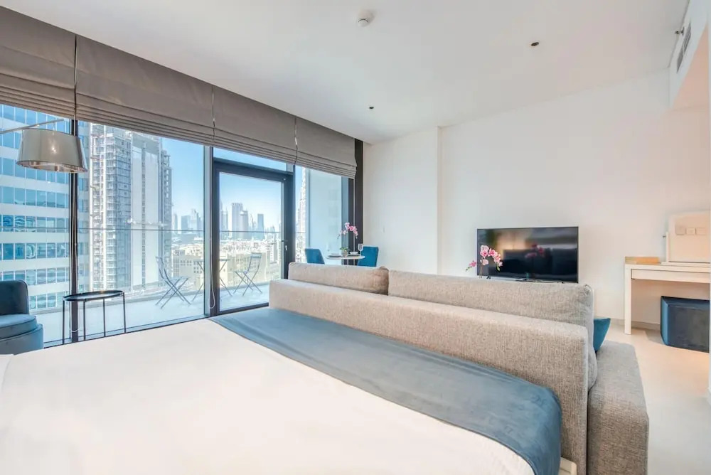 Дубай: Luxury Studio w Burj Khalifa Vw in Business Bay