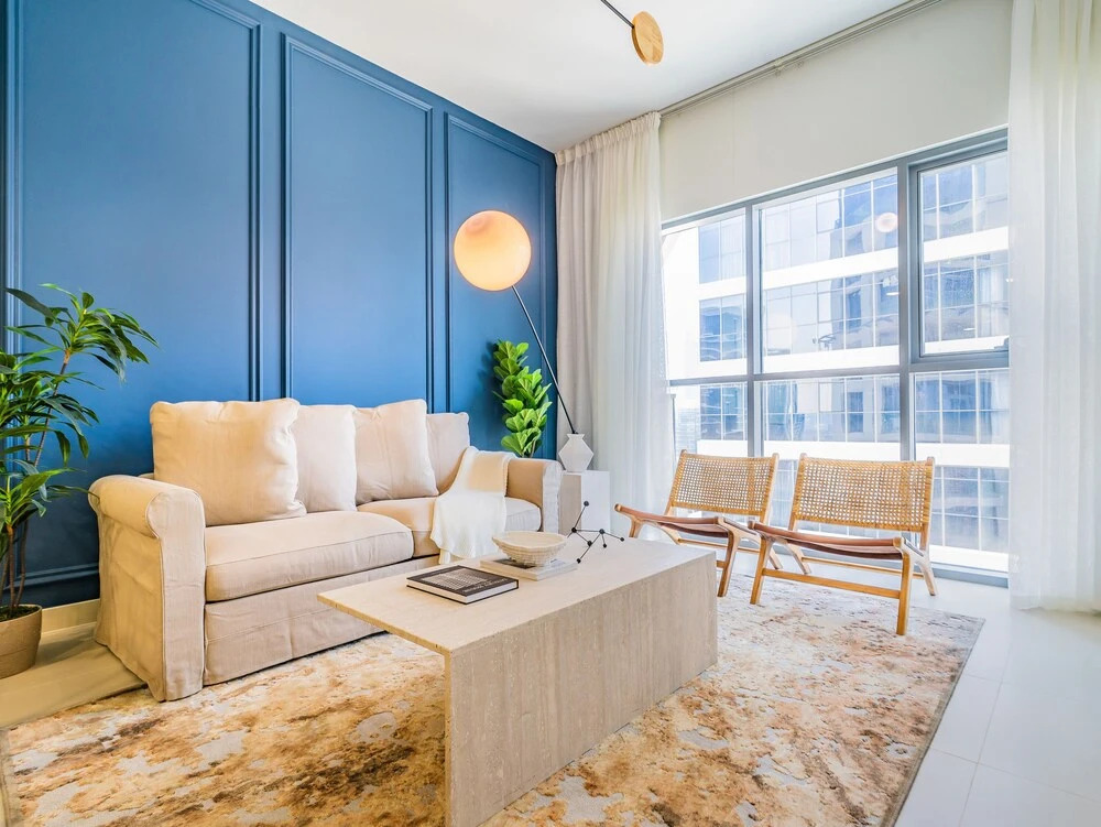 Дубай: Monty Holiday Home - Serene & Modern Apartment With Burj Khalifa View