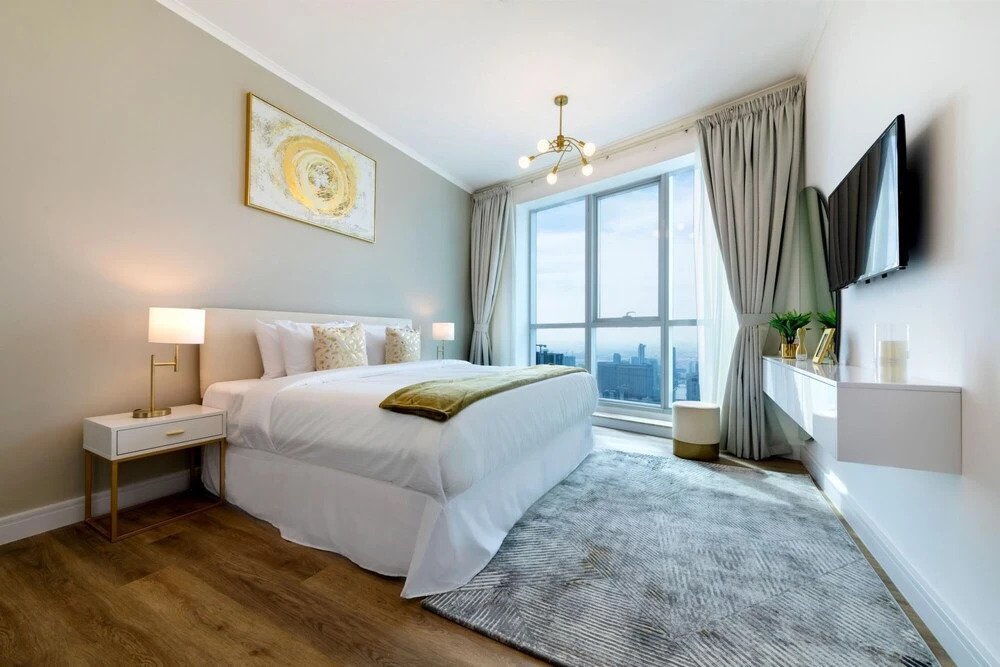 Дубай: High-floor Trendy Apt w Marina Palm Ocean Vws