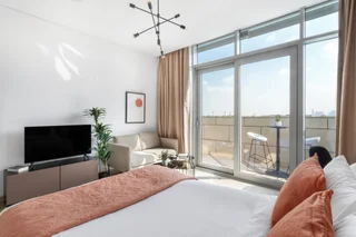 Дубай: Апартаменты Cozy Studio DIFC | Burj Khalifa View from Balcony