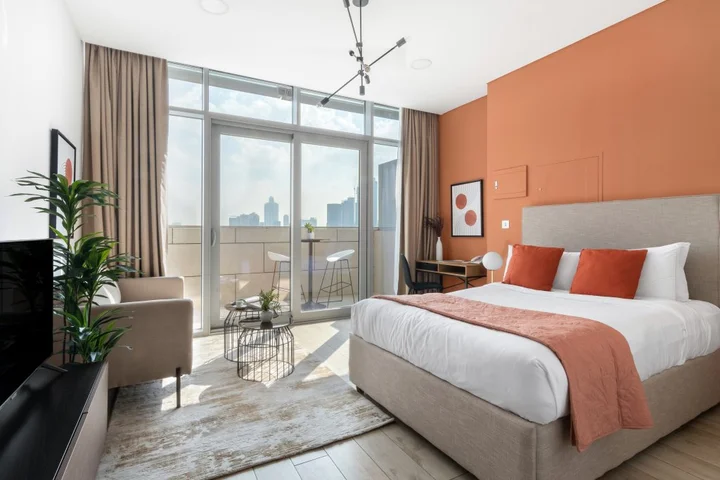 Дубай: Апартаменты Cozy Studio DIFC | Burj Khalifa View from Balcony