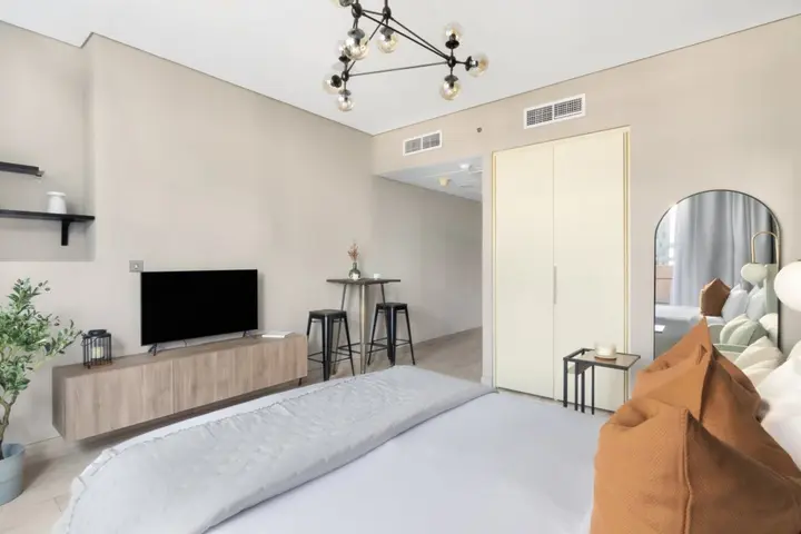 Дубай: Апартаменты Stylish Studio in DIFC | Balcony with Great View