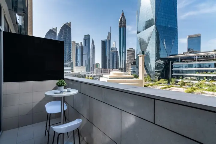 Дубай: Апартаменты Stylish Studio in DIFC | Balcony with Great View