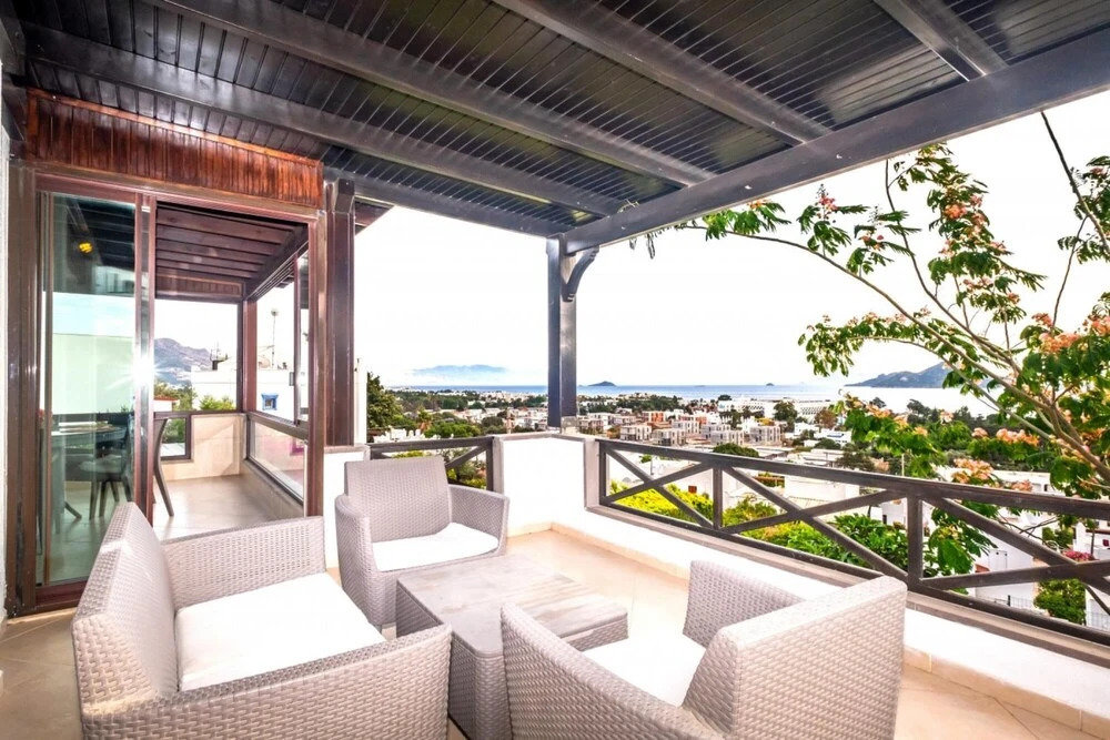 Тургутрейс: Cozy Flat With Sea View and Shared Pool in Bodrum