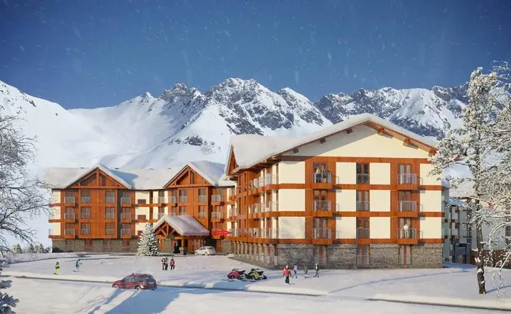 Гудаури: Road to Gondola Lift New Gudauri Loft 2