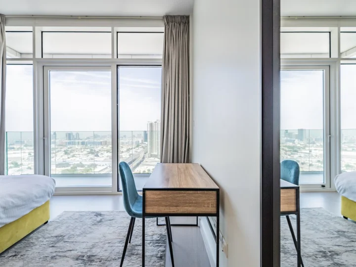 Дубай: Apartments Modern 1BR with Balcony | Dubai Frame View