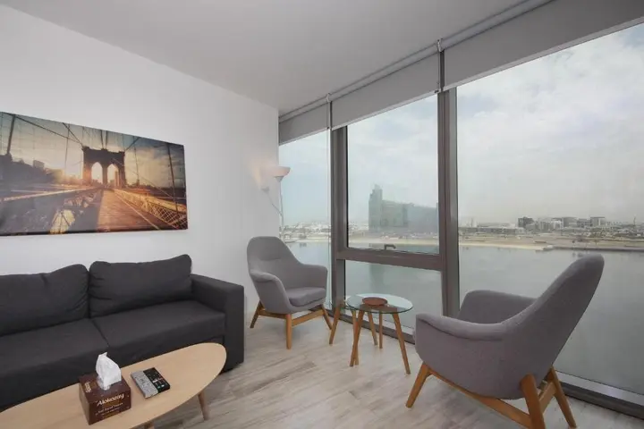 Дубай: Signature Holiday Homes - Luxury 1 Bedroom Apartment D1 Tower Waterfront View