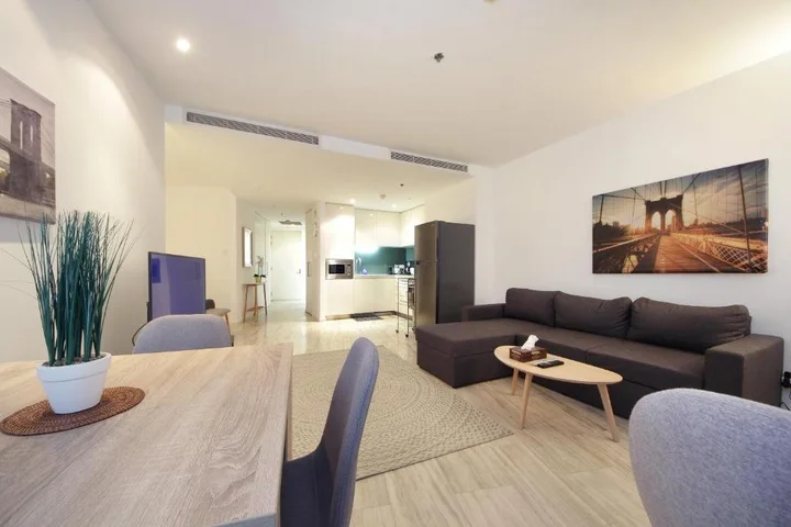 Дубай: Signature Holiday Homes - Luxury 1 Bedroom Apartment D1 Tower Waterfront View