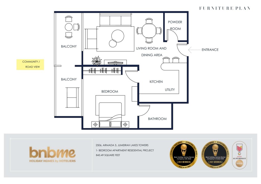 Дубай: Апартаменты bnbmehomes | JLT Cluster P | Modern 1 BR Apt-2506