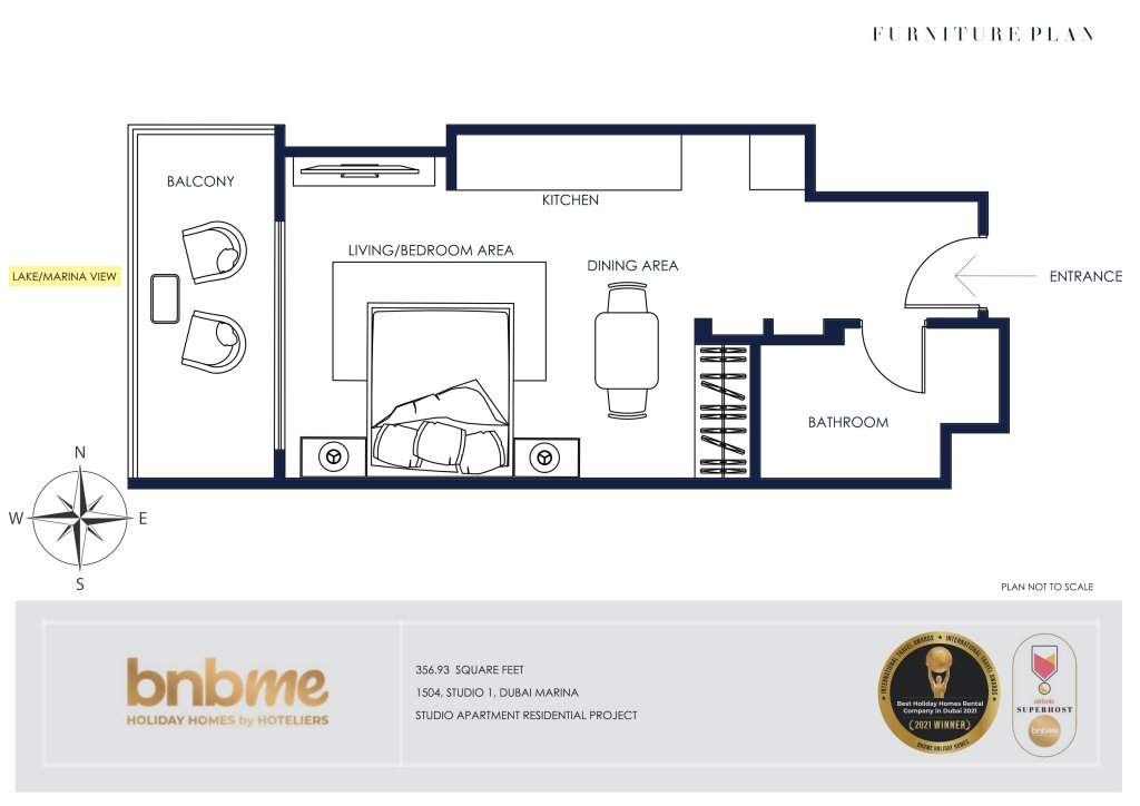 Дубай: Апартаменты bnbmehomes | Beautiful lake view studio nr Marina-1504