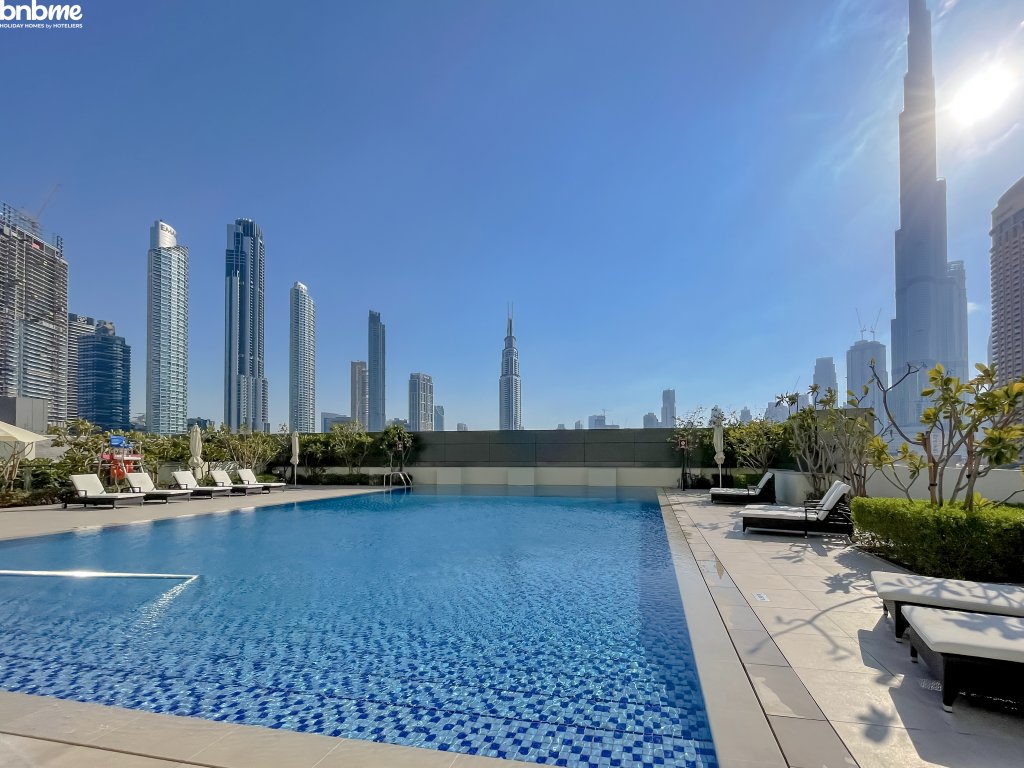 Дубай: Апартаменты bnbmehomes | BurjK and Fountains light up view-3109