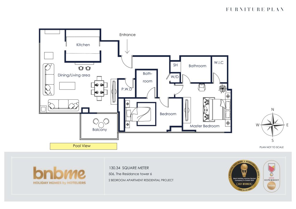 Дубай: Апартаменты bnbmehomes | The Residence Tower-6 | 2B in DT-501