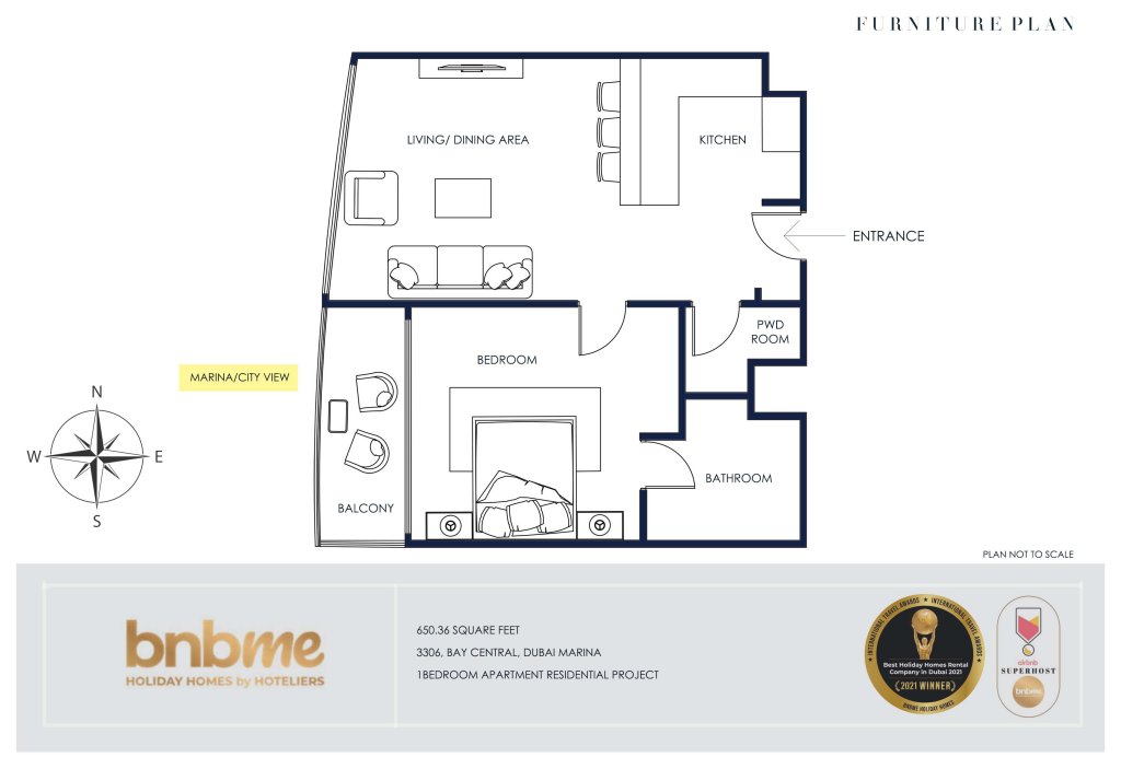 Дубай: Апартаменты bnbmehomes | Marina Luxe Retreat | Marina Walk-3306
