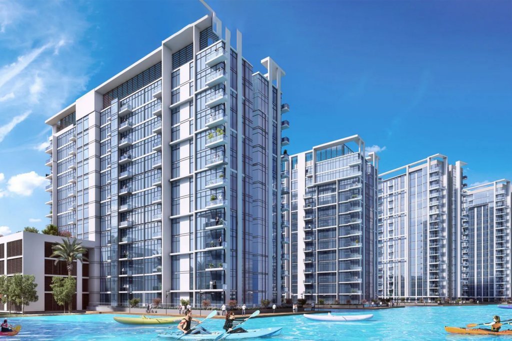 Дубай: Апартаменты Panoramic 2BR with Lagoon view at District One