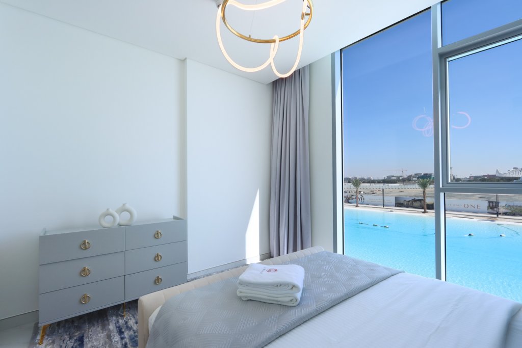 Дубай: Апартаменты Panoramic 2BR with Lagoon view at District One