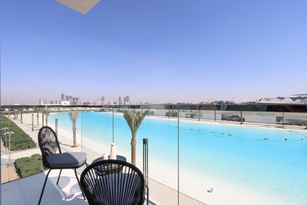 Дубай: Апартаменты Panoramic 2BR with Lagoon view at District One