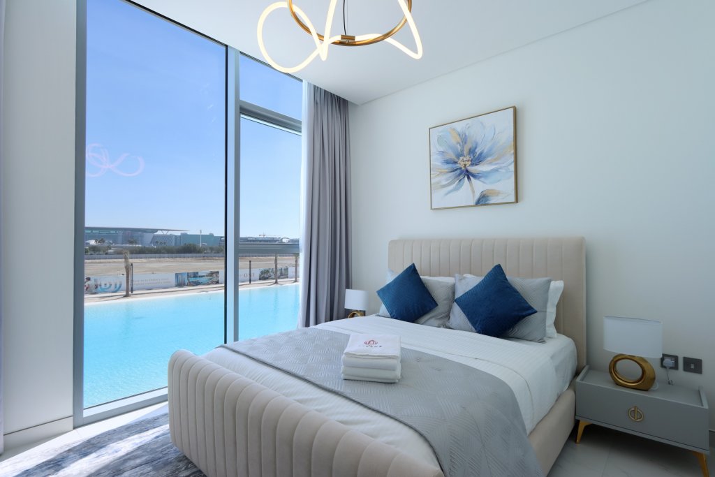 Дубай: Апартаменты Panoramic 2BR with Lagoon view at District One