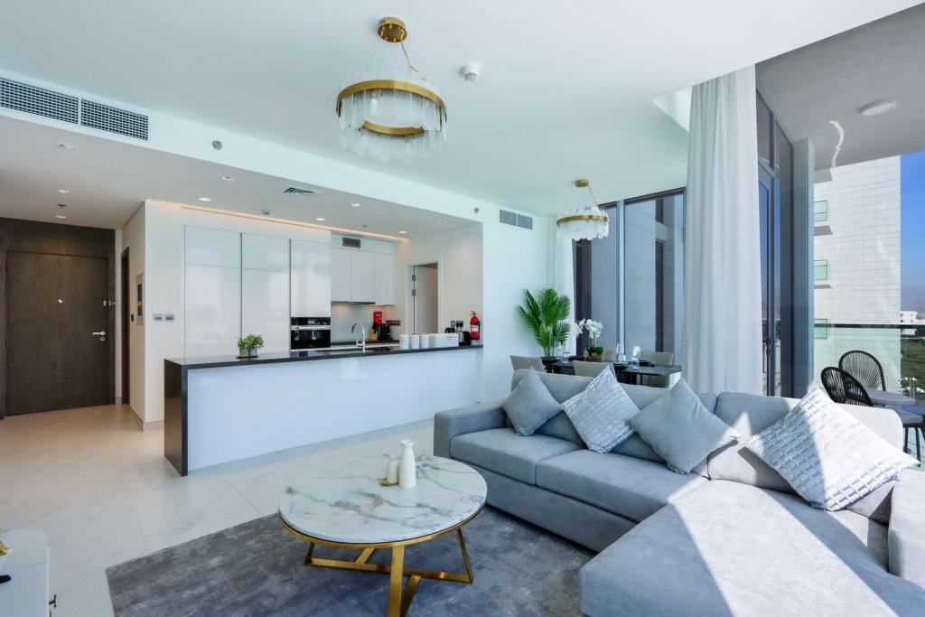 Дубай: Апартаменты Panoramic 2BR with Lagoon view at District One
