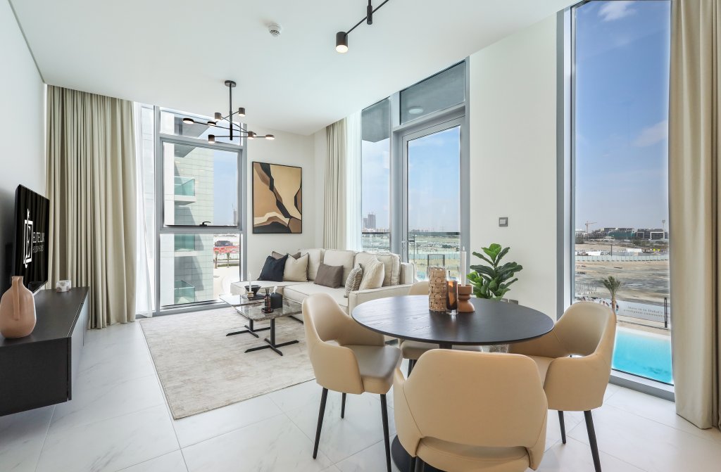 Дубай: Apartments Elite LUX Holiday Homes - Lagoon View 1BR Luxury Oasis in MBR Dubai