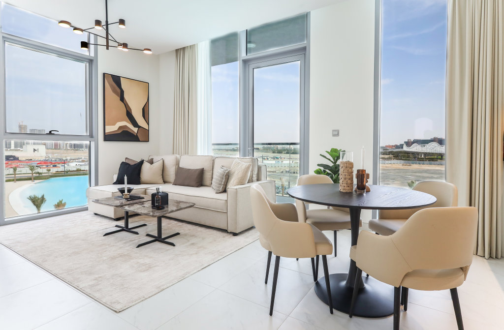 Дубай: Apartments Elite LUX Holiday Homes - Lagoon View 1BR Luxury Oasis in MBR Dubai
