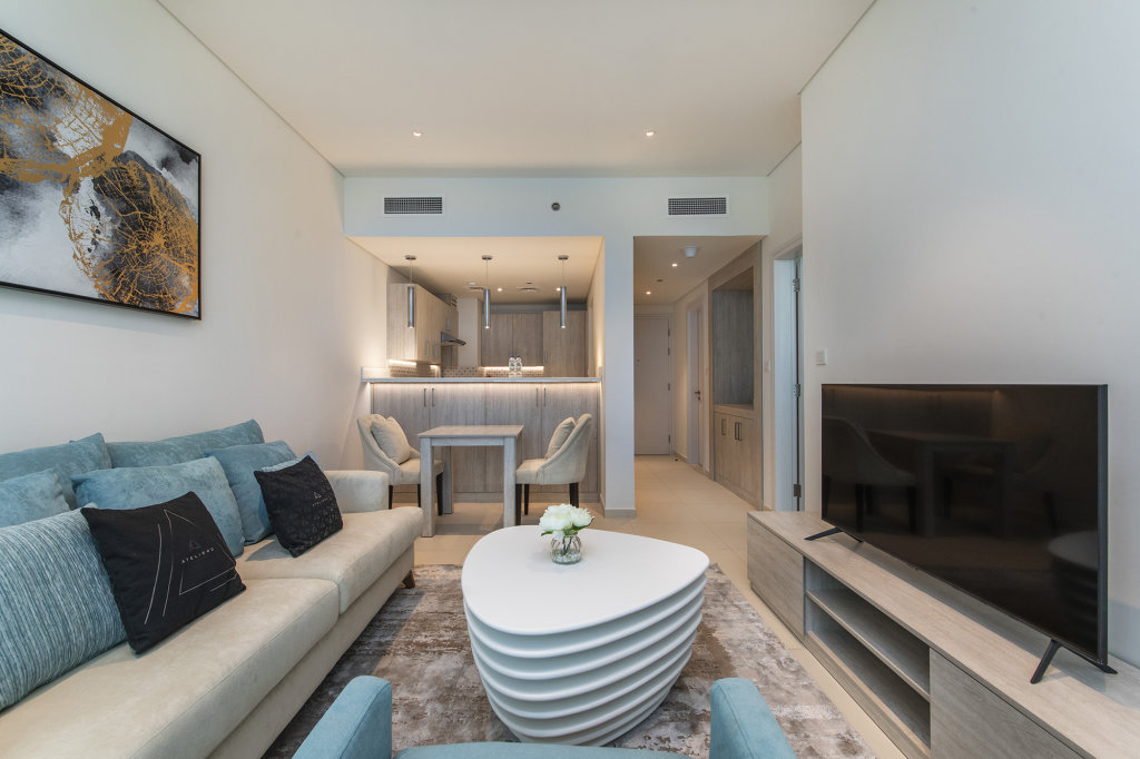 Дубай: Апартаменты Ideal 1BR with sea view on Palm Jumeirah