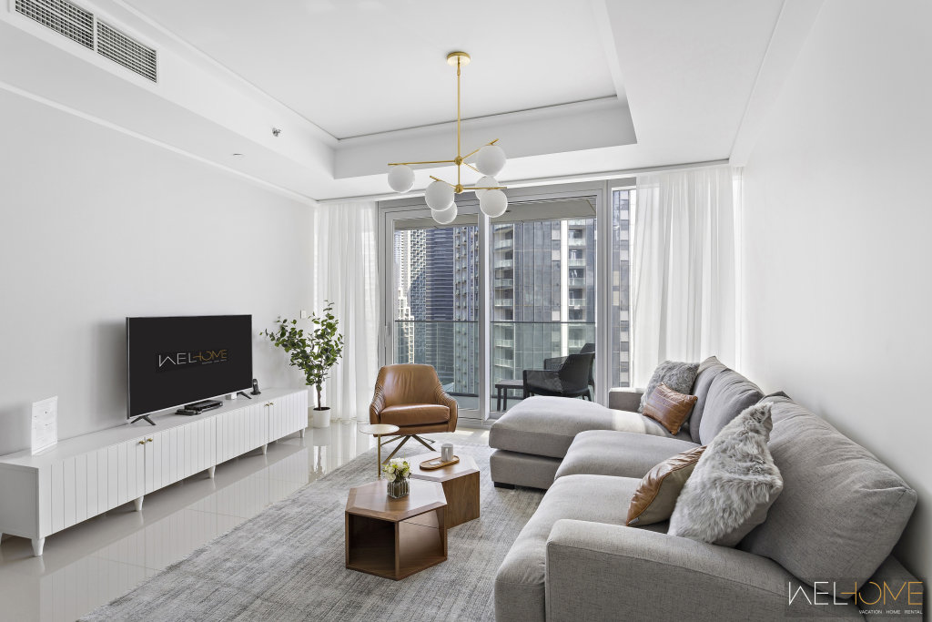 Дубай: Апартаменты WelHome Luxury Apartment Facing Burj Khalifa with Terrace