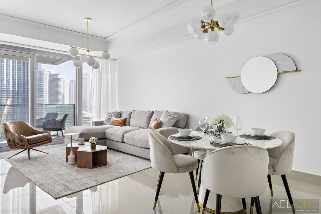 Дубай: Апартаменты WelHome Luxury Apartment Facing Burj Khalifa with Terrace