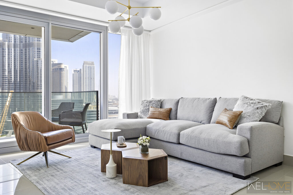 Дубай: Апартаменты WelHome Luxury Apartment Facing Burj Khalifa with Terrace