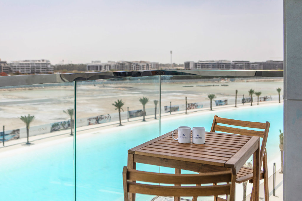 Дубай: Апартаменты Amazing 1BR with Lagoon view at District One