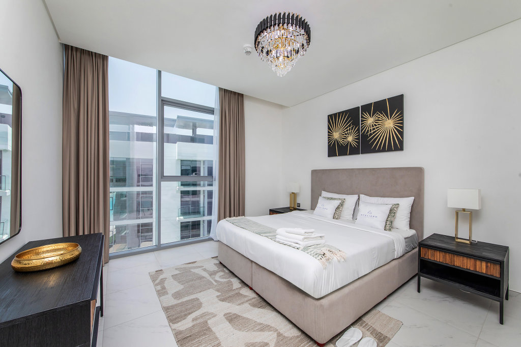 Дубай: Апартаменты Amazing 1BR with Lagoon view at District One