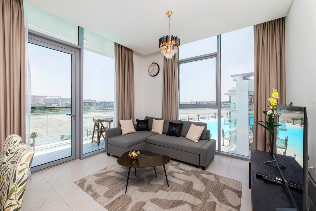 Дубай: Апартаменты Amazing 1BR with Lagoon view at District One