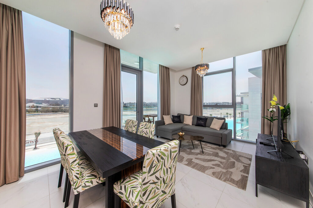 Дубай: Апартаменты Amazing 1BR with Lagoon view at District One
