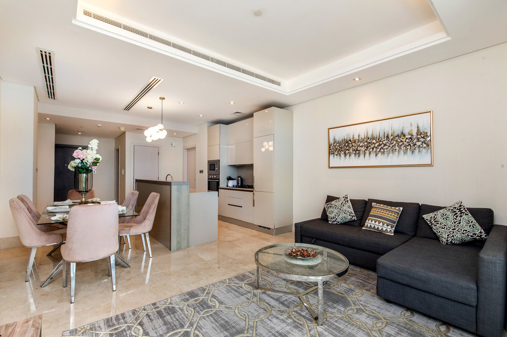 Дубай: Апартаменты Deluxe 2BR with Sea View in The 8 on Palm Jumeirah
