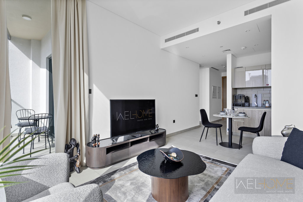 Дубай: Апартаменты WelHome - Charming Apt With City Lights in Sobha Waves