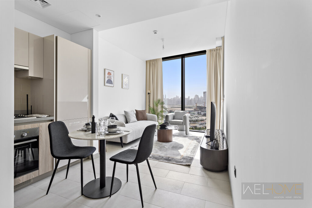 Дубай: Апартаменты WelHome - Charming Apt With City Lights in Sobha Waves
