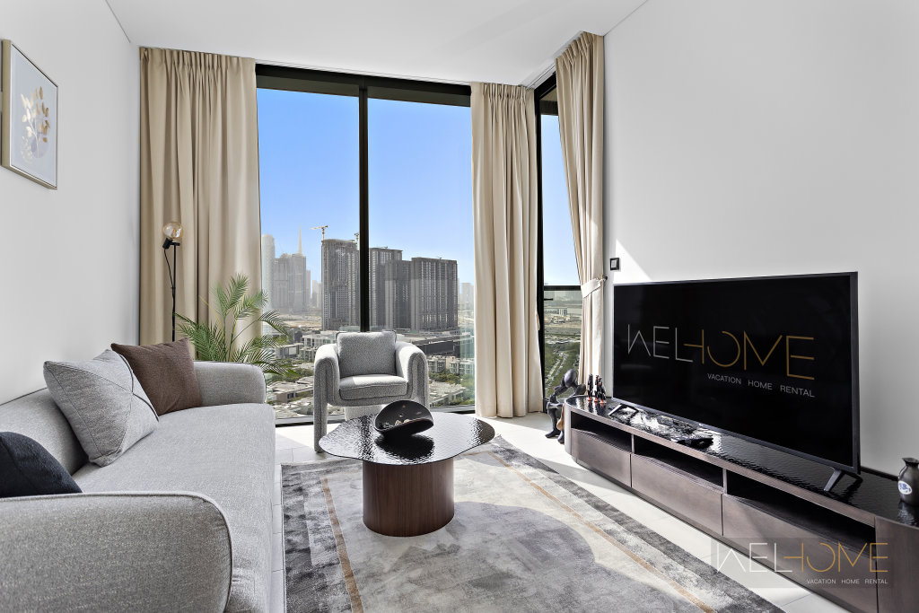 Дубай: Апартаменты WelHome - Charming Apt With City Lights in Sobha Waves