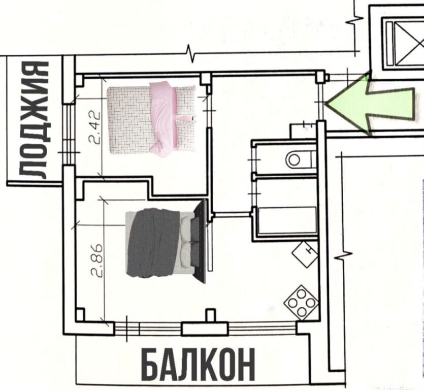 Архангельск: Квартира Комфортная Евро-двухкомнатная квартира